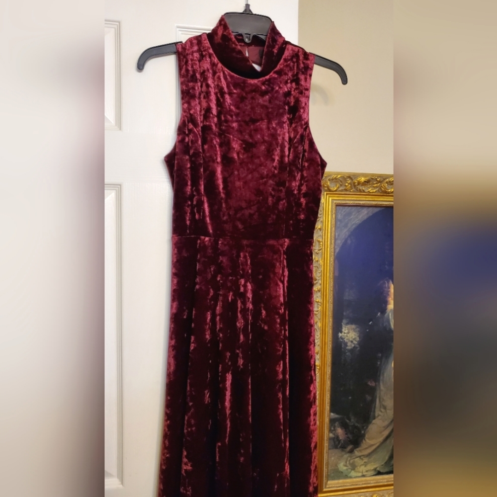 Lulus burgundy velvet maxi dress